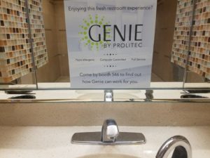 One such solution is Prolitec’s GENIE bathroom odor eliminator.