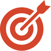 Icon: arrow hitting bullseye